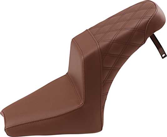 SADDLEMEN Step Up Seat - Front Smooth/Rear Lattice - Brown - Scout Bobber I18-33-173BR - Howling Moto