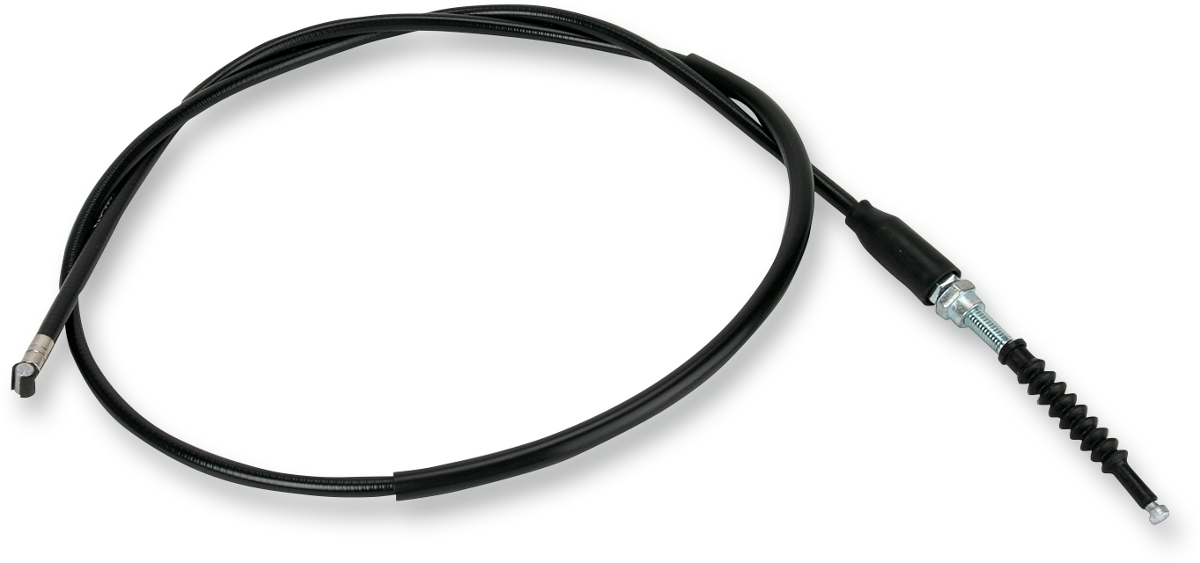Parts Unlimited vinyl clutch cable for Honda motorcycles, showing the black cable with protective vinyl coating and metal fittings.