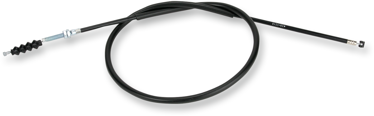 Parts Unlimited vinyl clutch cable for Honda motorcycles, showing the black cable with metal ends and branding details.