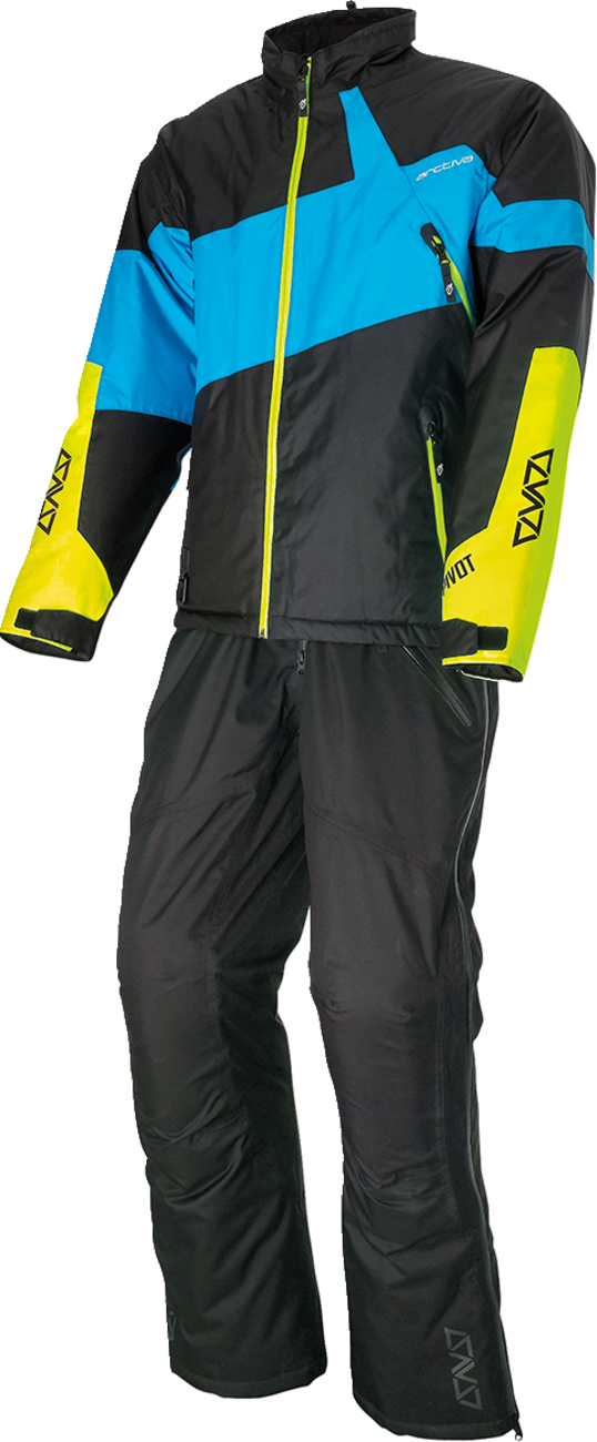 Bill's Exhausts ARCTIVA Pivot 6 Jacket in black, blue, and hi-vis with XL size, featuring a lightweight, weather-resistant design.
