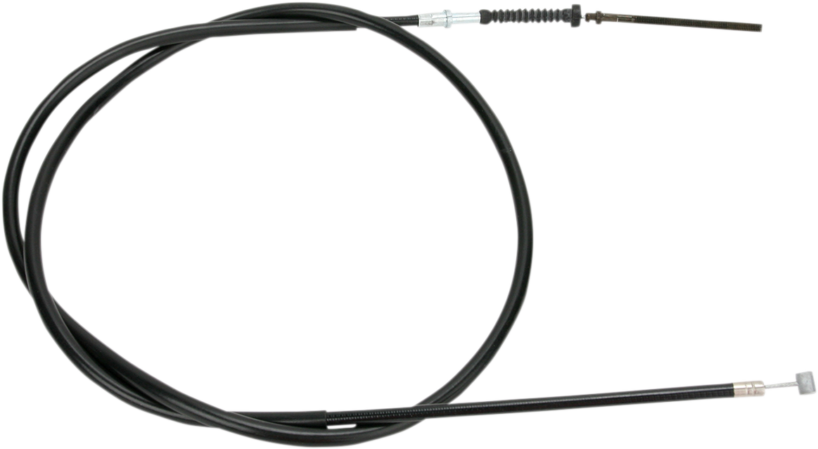 Parts Unlimited black vinyl brake cable for Honda motorcycles, model 43460-VM3-000, shown with durable construction and vinyl coating.
