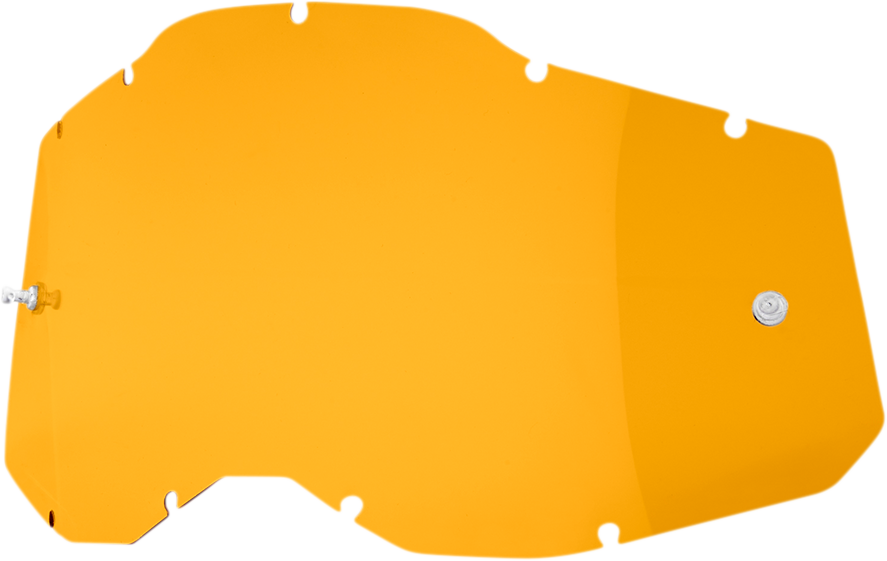 Bill's Exhausts Persimmon 59077-00006 lens for Accuri 2, Racecraft 2, and Strata 2 goggles, showcasing the orange-colored lens.