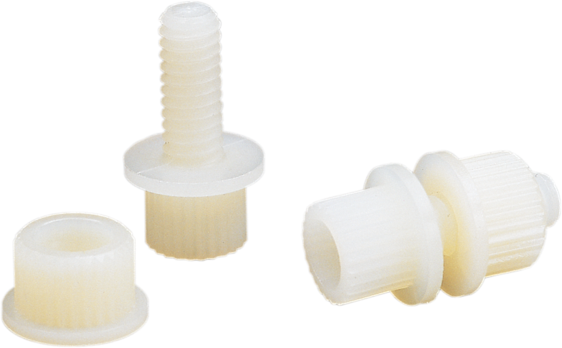 White license plate bolt from Parts Unlimited, LP-600 model, shown in a 100-pack, used for motorcycle or vehicle license plates.
