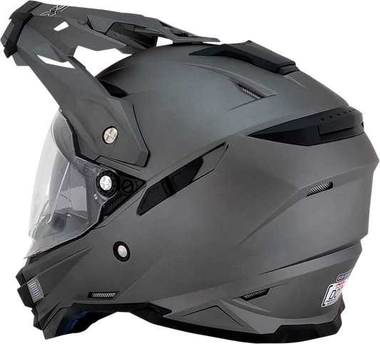 Frost gray AFX FX-41DS motorcycle helmet in XS size, featuring a sleek design and clear visor, by Bill's Exhausts.