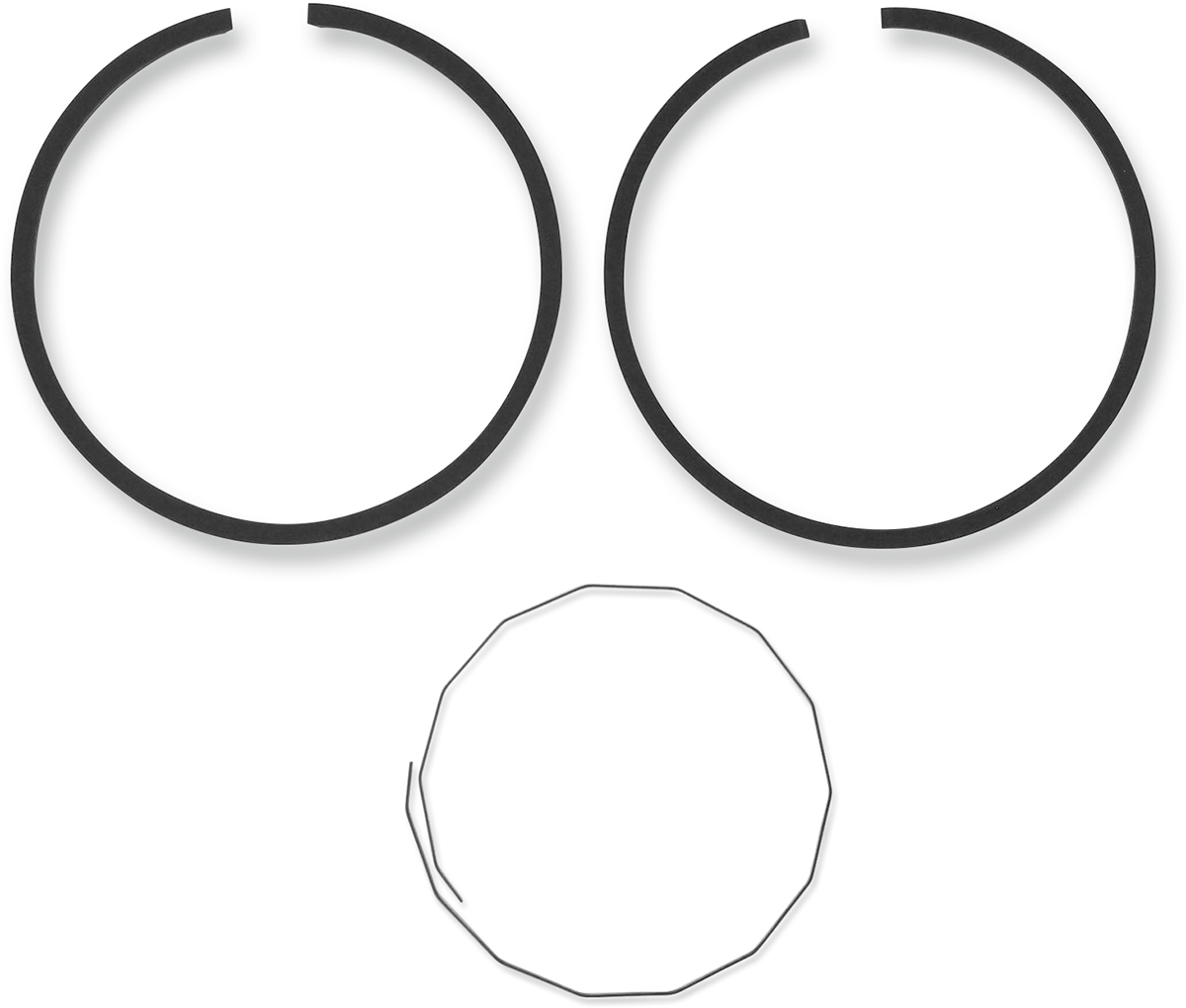 Parts Unlimited R09-6884 piston ring set with multiple metal rings for engine piston replacement, displayed on a neutral background.