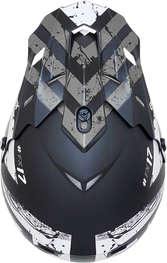 Bill's Exhausts AFX FX-17Y Attack helmet in matte black and silver, small size, with aerodynamic helmet design.
