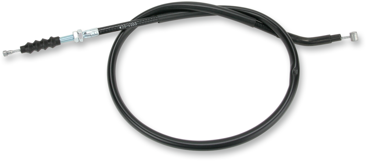 Parts Unlimited vinyl clutch cable for Kawasaki motorcycles, showing the black cable with protective vinyl coating.