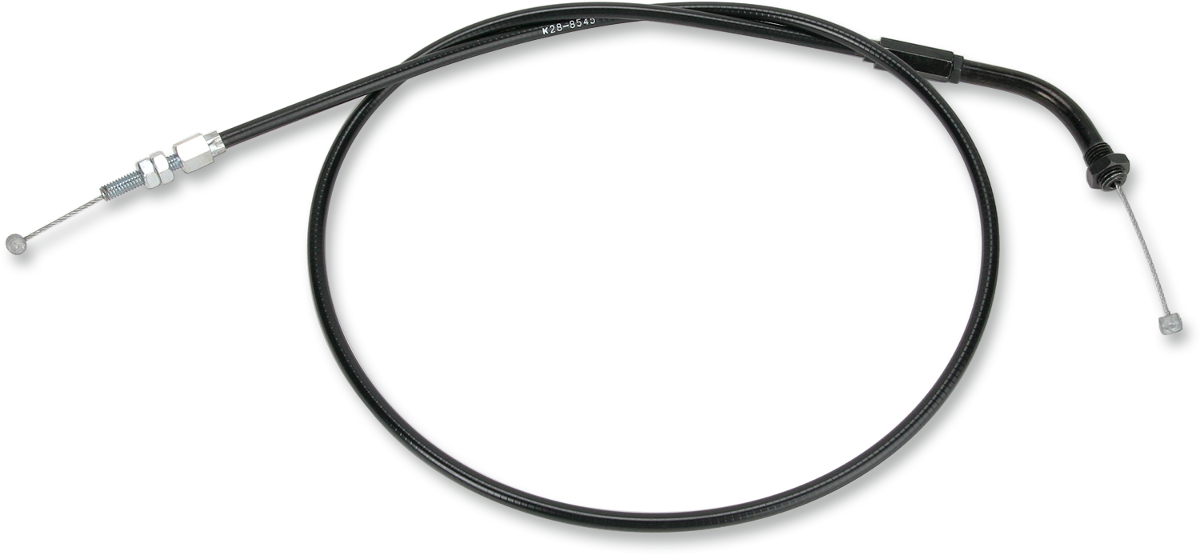 Parts Unlimited vinyl-covered throttle cable for 1976-1988 Kawasaki KZ motorcycles, part number 54112-1013, with cable and connectors visible.