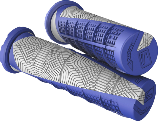 Blue and gray Scott Deuce ATV engine grips, designed for off-road vehicles, with textured rubber surfaces for enhanced grip.