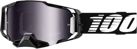 100% Armega Goggles - Black - Silver Flash Mirror 50005-00001 - Howling Moto
