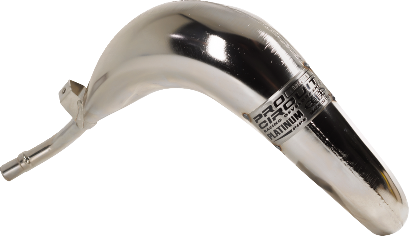 PRO CIRCUIT Platinum Pipe exhaust system installed on a motorcycle, showcasing the high-performance design and branding.