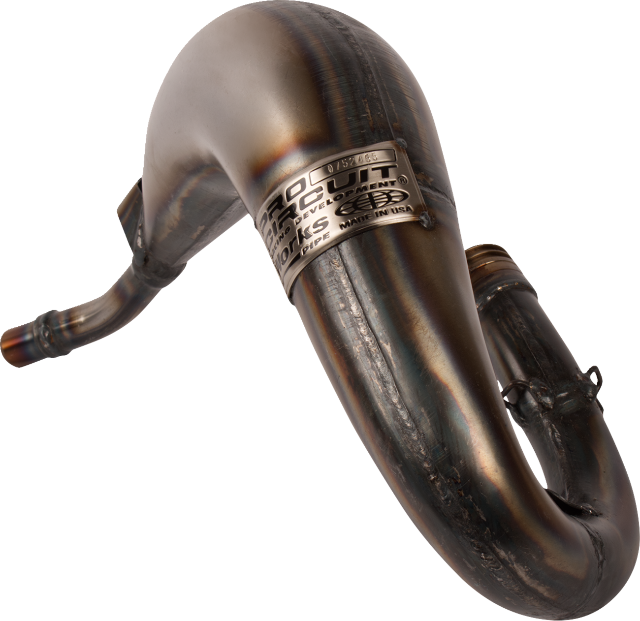 Pro Circuit Works Pipe exhaust system for high-performance motorcycles, showing the sleek, metallic exhaust with branding details.