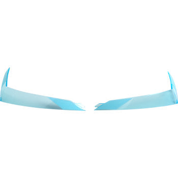 Bill's Exhausts ICON Airform™ Rear Spoiler in Dayglo Blue for helmets, showcasing vibrant motorcycle helmet accessory design.
