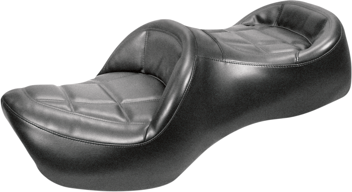 Black SADDLEMEN Roadsofa motorcycle seat without backrest, designed for Honda GL1200, by Bill's Exhausts.