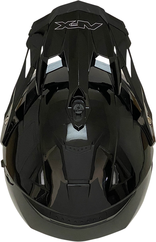 Gloss black AFX FX-41DS helmet in XL size, featuring a sleek aerodynamic design and clear visor.