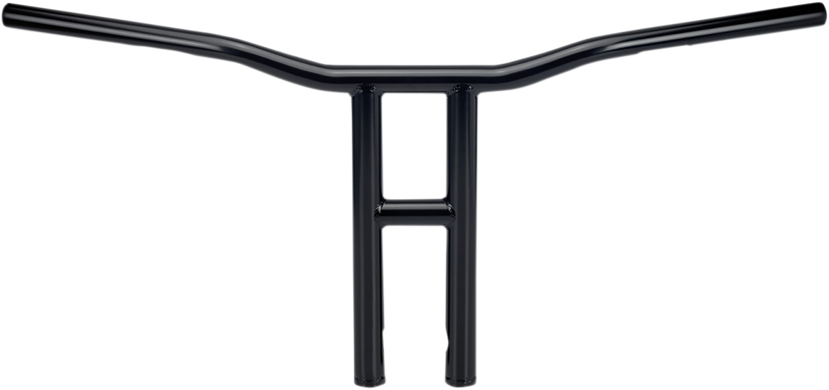 Black BILTWELL Tyson XL 14-inch handlebar for motorcycles, showcasing the sleek, curved design and matte finish.