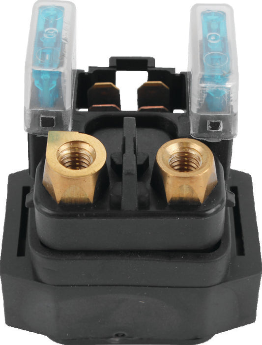 QuadBoss Honda TRX125 starter solenoid and relay for 1985-1986 FourTrax, shown in a close-up view of the electrical component.