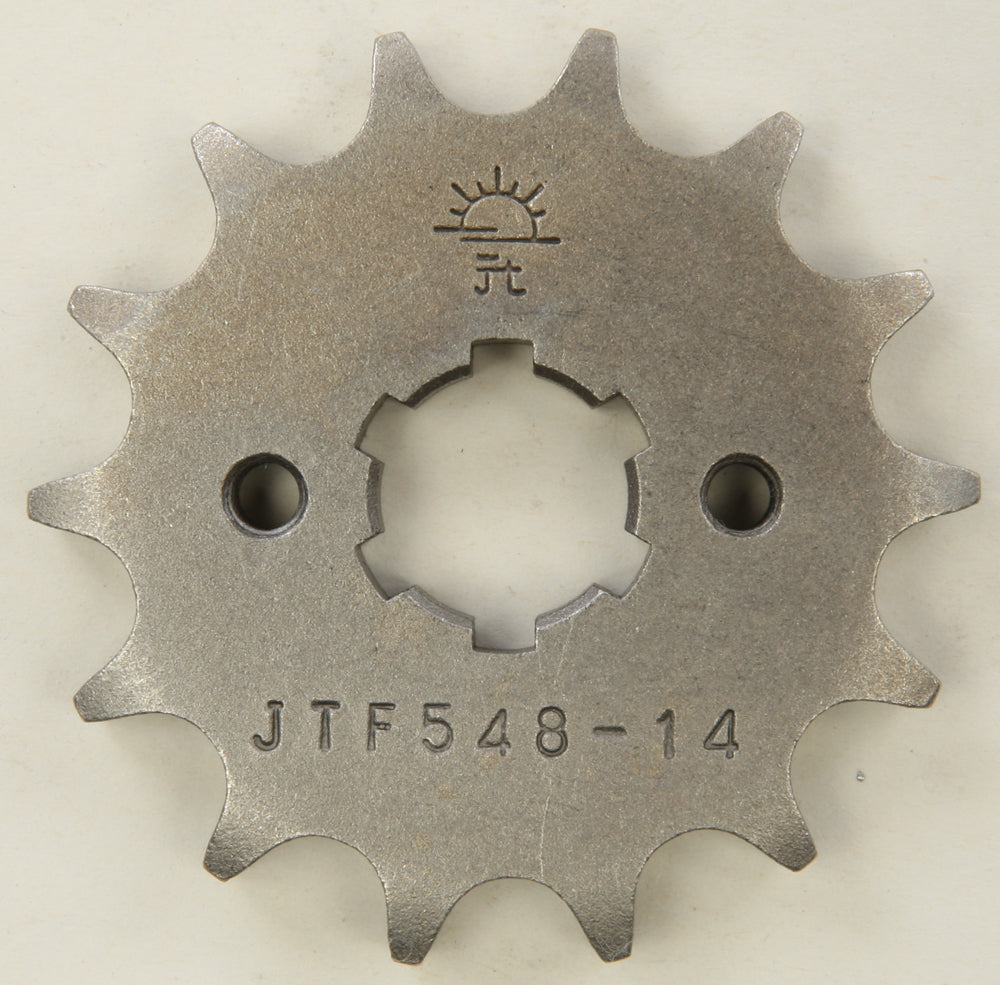 JT JTF548.14 front CS steel sprocket with 14 teeth for 428 chain, featuring durable construction and precise gear engagement.