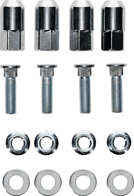 MOOSE OFFROAD wheel stud and nut kit for Polaris vehicles, featuring metal studs and nuts for secure wheel attachment.