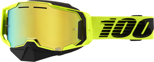 100% Armega Snow Goggles - Nuclear Citrus - Gold Mirror 50008-00003 - Howling Moto