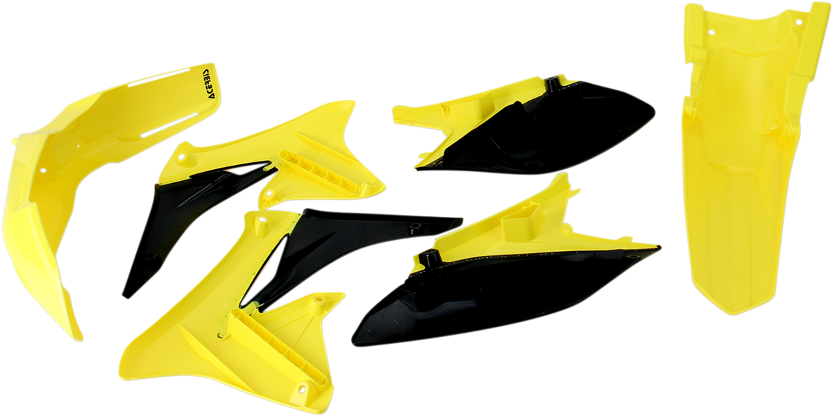 A silver Acerbis OEM standard replacement body kit for motorcycles, shown with various body panels on a plain background.