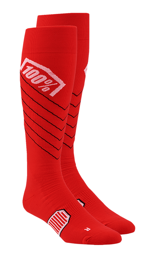 100% Hi-Side Performance Socks - Red - Large/XL 20054-00008 - Howling Moto
