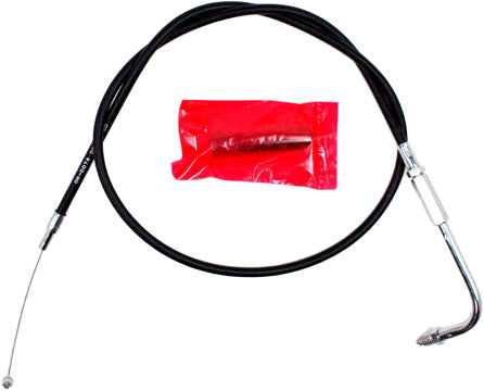 Motion Pro black vinyl motorcycle throttle cable with OEM fit, designed for precise control and durability.