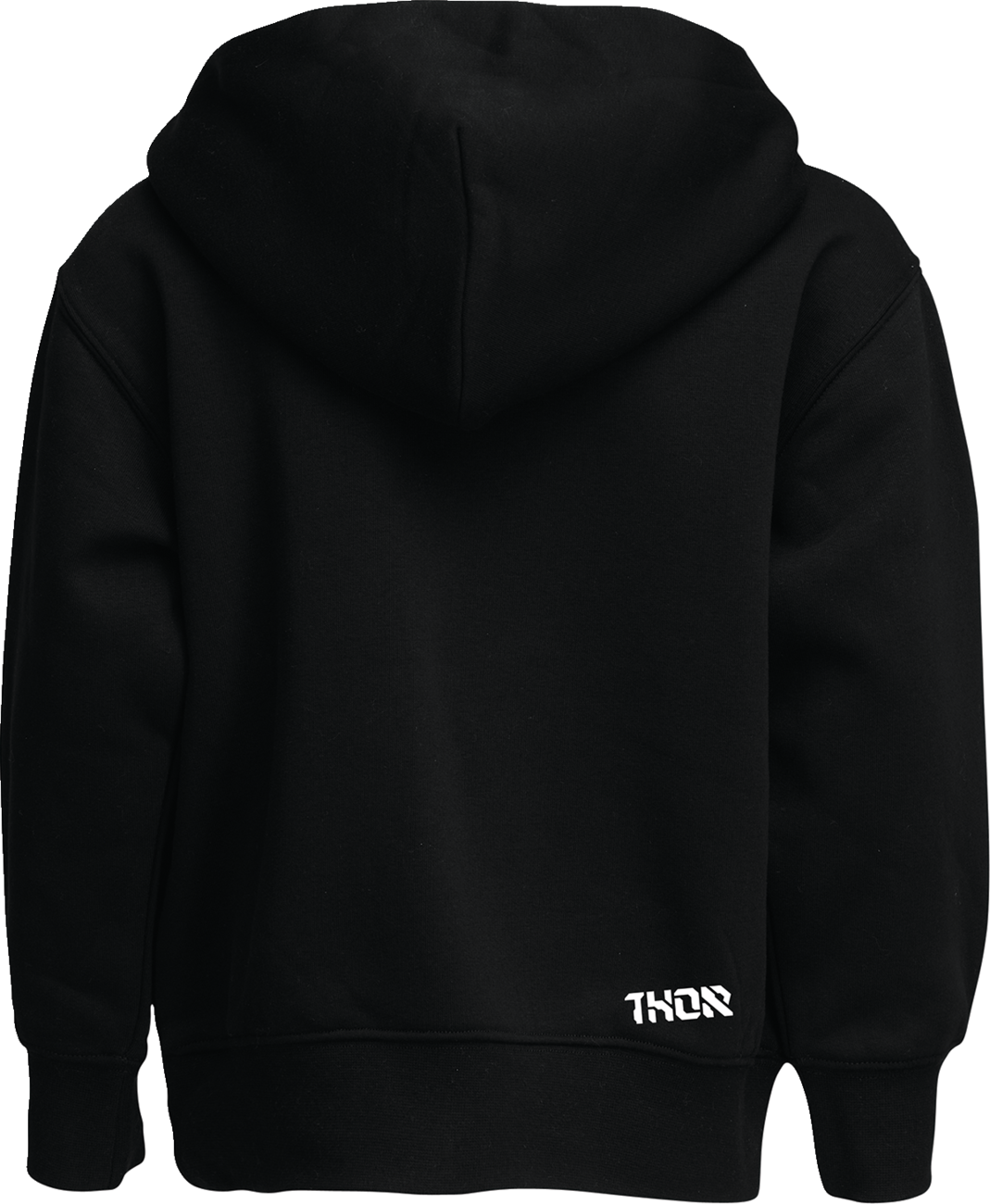 Black THOR Youth Forge Pullover Hoodie in size Medium, featuring the THOR logo and comfortable hoodie design.