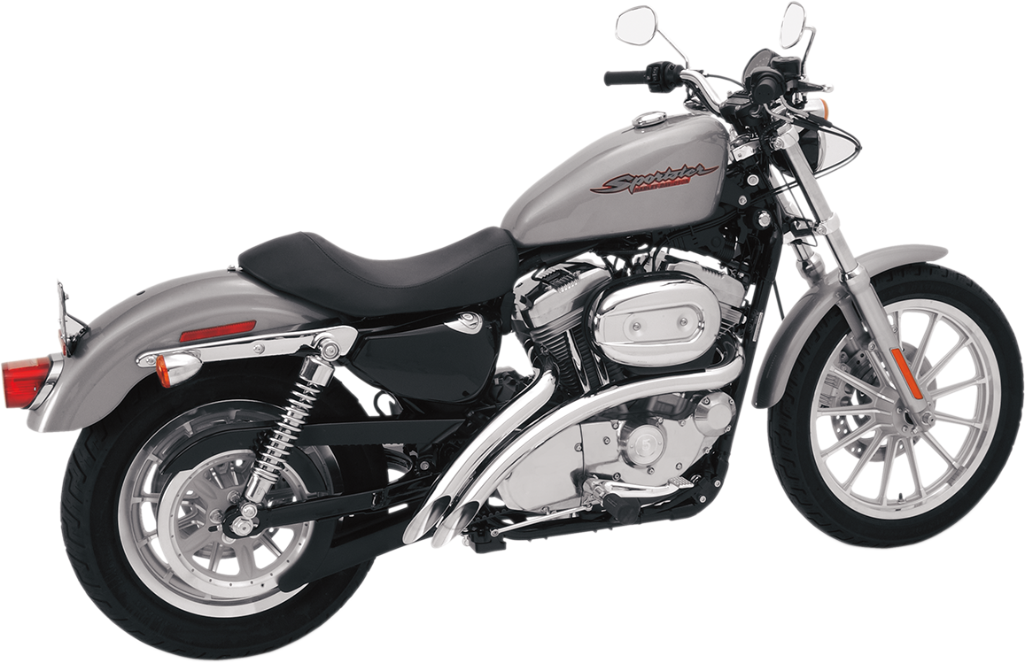 Chrome BASSANI XHAUST Radial Sweepers exhaust system for 2007-2013 Harley-Davidson XL motorcycles, part XL4-FF12CL.