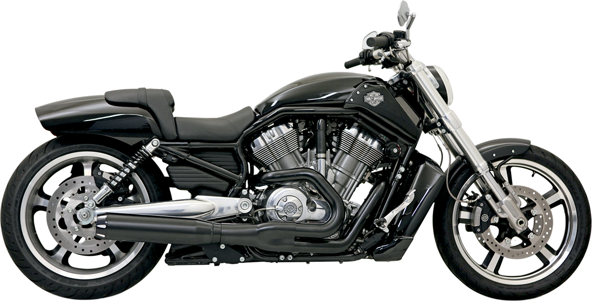 BASSANI XHAUST B1 2:1 exhaust system with black finish, showing the sleek, polished metal components and branding details.