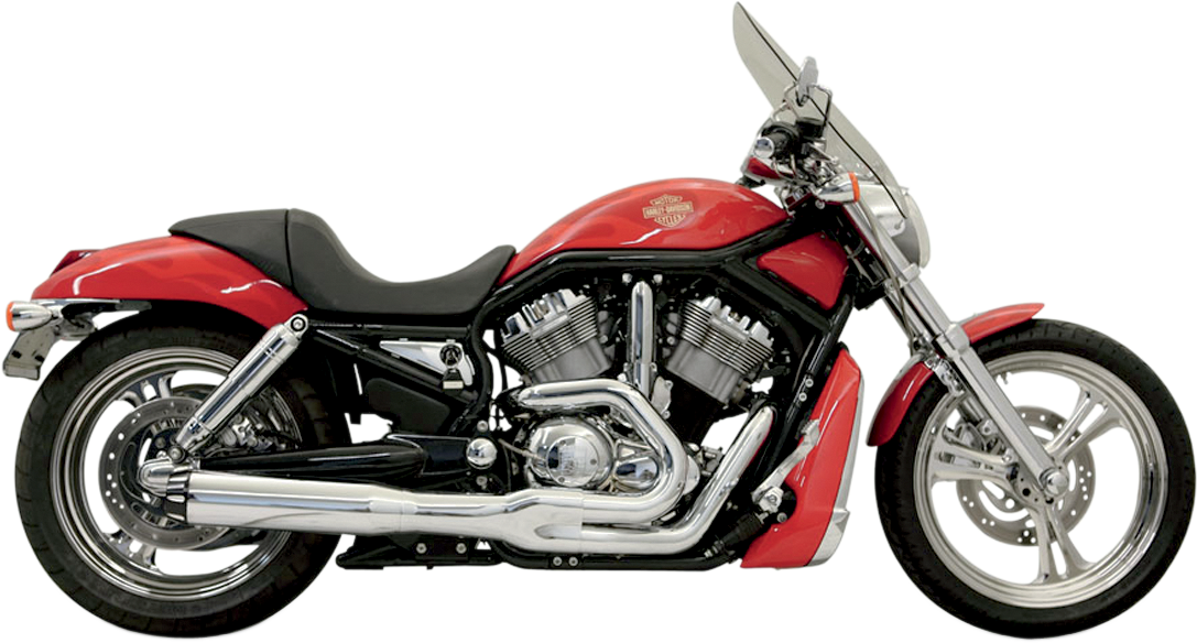 BASSANI XHAUST B1 2:1 exhaust system with chrome finish, featuring polished metal pipes and connection points, part number 1V18R.