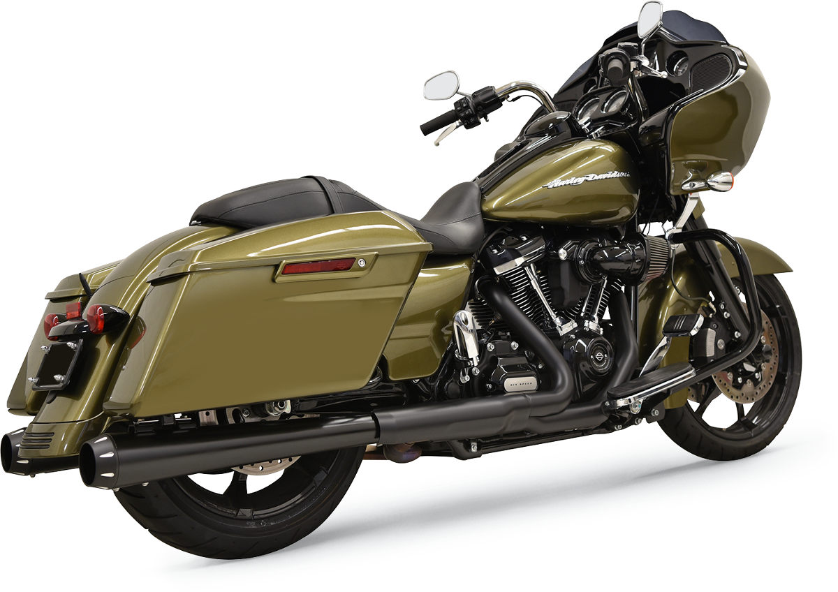 Bassani Xhaust DNT Megaphone muffler with black finish, showcasing the sleek, cylindrical design and part number 1F572DNT5B