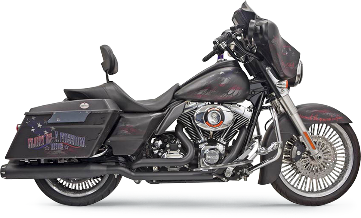 BASSANI XHAUST True-Dual Down Under Headpipes for Harley FL 2009-2016, Black - Part #11425A