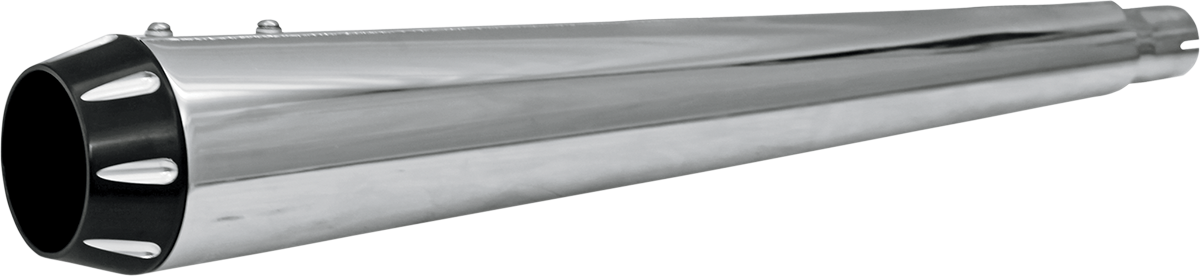 BASSANI XHAUST Megaphone End Cap - Black Fluted Design - Model BELMR