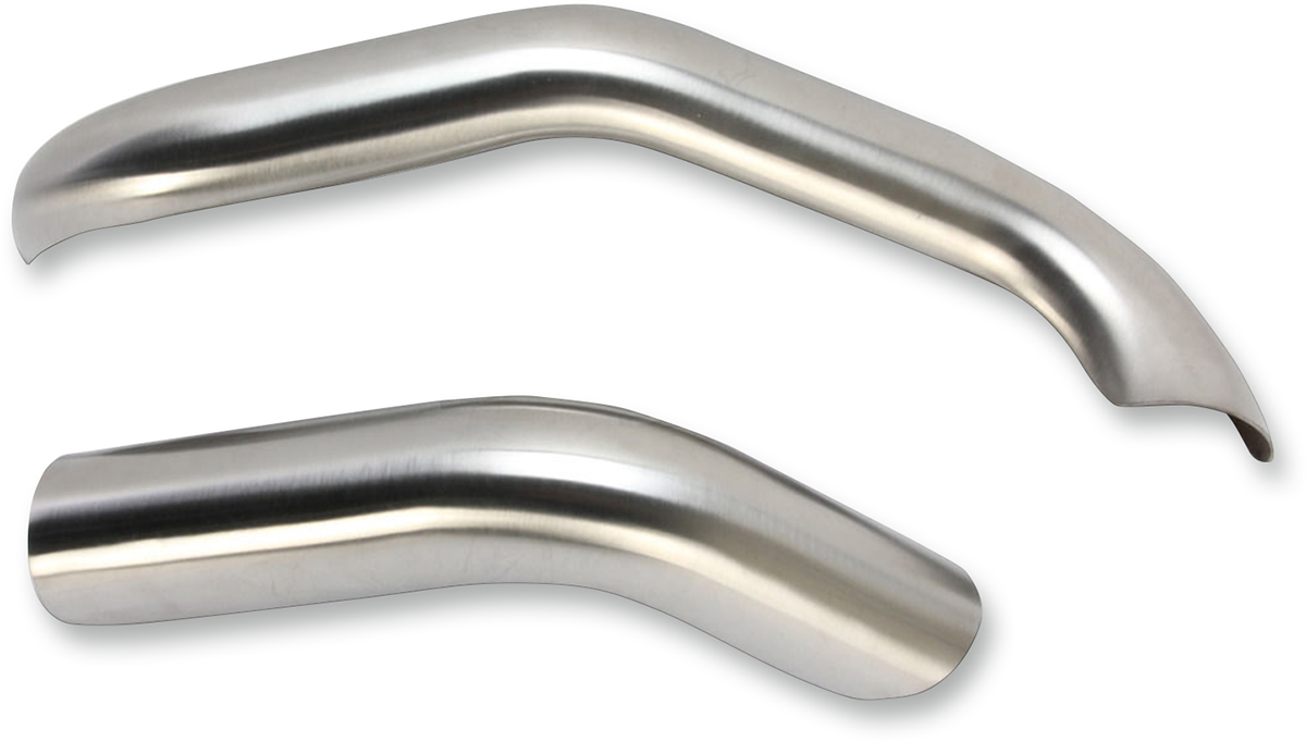 BASSANI XHAUST Road Rage III Heat Shield HS-1D1SS for motorcycle exhaust system, showing shiny stainless steel finish and mounting details.