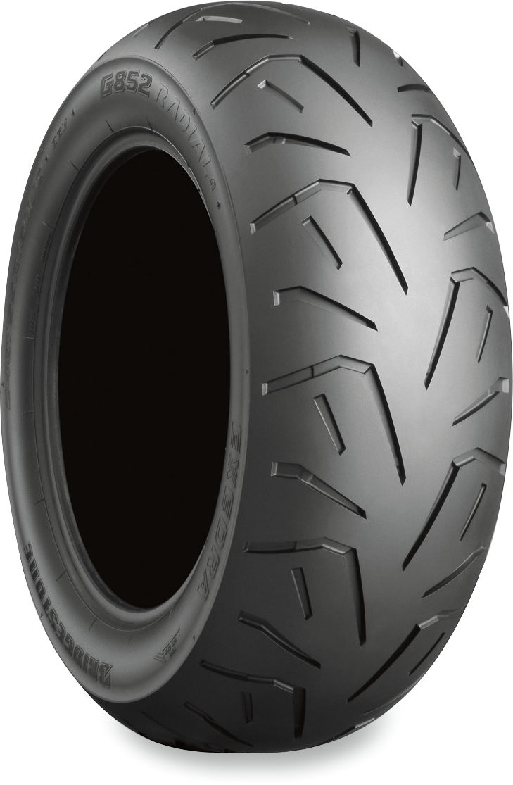 BRIDGESTONE Exedra G852-R-G rear motorcycle tire 210/40R18 73H with tread pattern for optimal grip and durability.