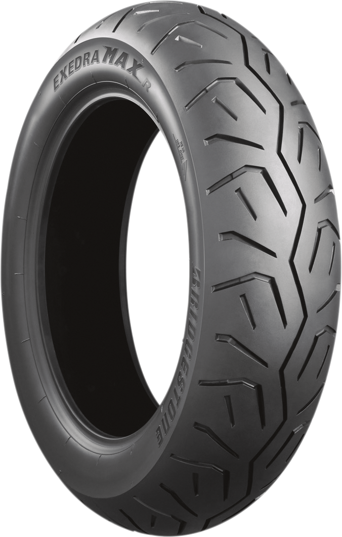 BRIDGESTONE Exedra Max rear motorcycle tire 200/60R16 for cruiser and touring bikes, showing tread pattern and sidewall details.