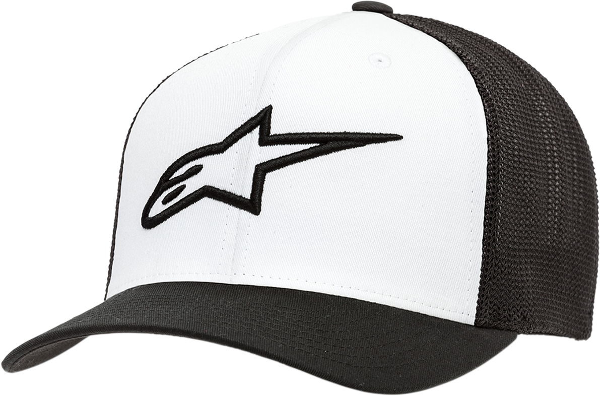 Alpinestars Women's Ageless Hat in white and black, protective gear with a stylish, sporty design, one size fits most.