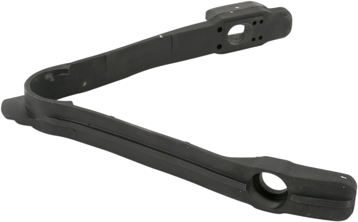 A black Acerbis chain slider for KTM motorcycles, designed to protect the chain and swingarm from wear and damage.