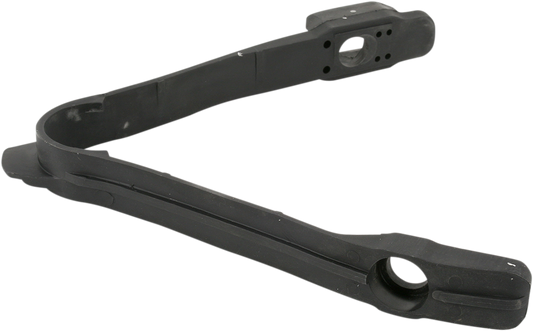 A black Acerbis chain slider for KTM motorcycles, designed to protect the chain and swingarm from wear and damage.