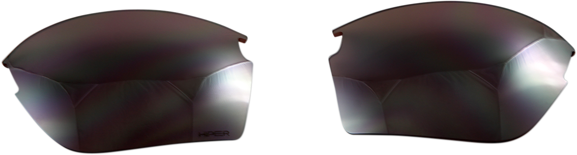 Bill's Exhausts Sportcoupe lenses with HiPER Silver Mirror finish, showcasing reflective silver coating for high-performance eyewear.