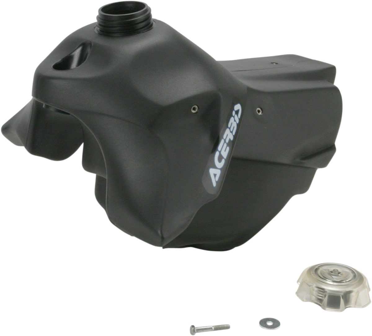 Black Acerbis gas tank for Honda, 2.9-gallon capacity, body style, designed for motorcycle fuel storage.