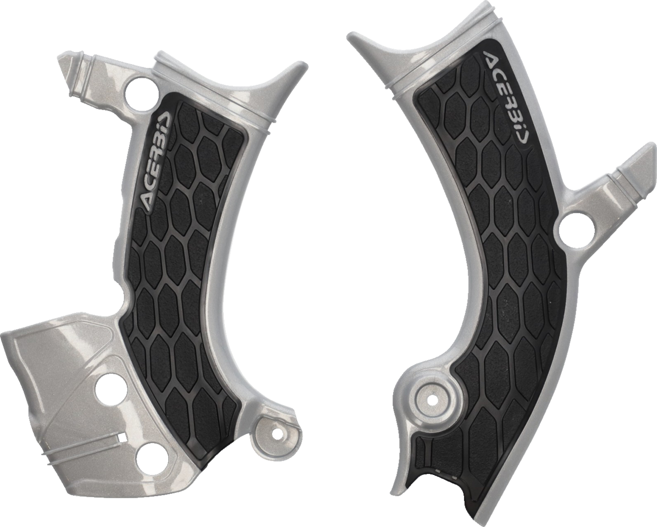ACERBIS X-Grip Frame Guards - Silver/Black - YZ 250F/450F 2981441015 - Howling Moto