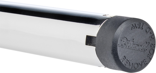 Chrome BILTWELL Tracker handlebar for motorcycles, featuring a sleek, curved design with durable construction.