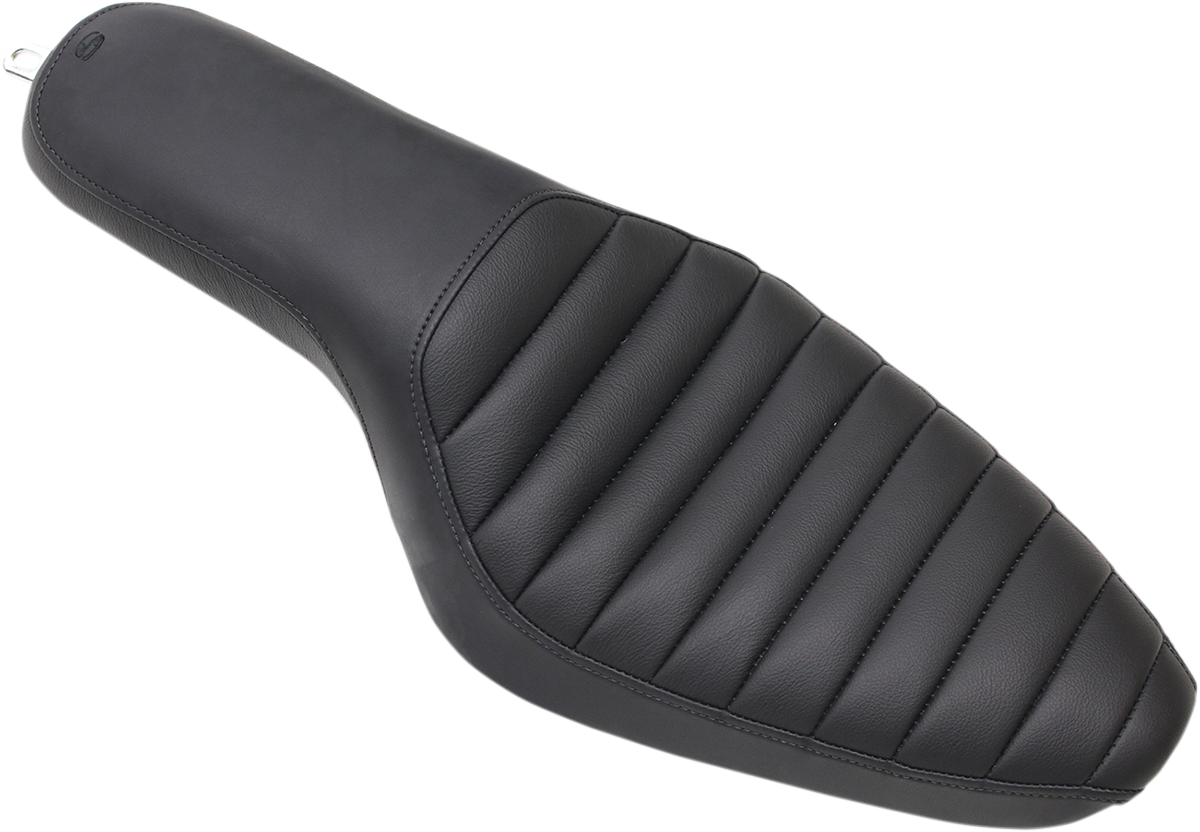 Black SADDLEMEN Profiler Tuck-n-Roll seat for Harley XL models from 2004 to 2020, featuring textured upholstery and a streamlined design.