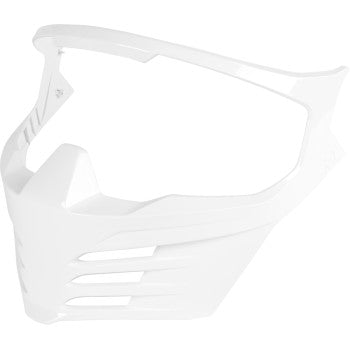 Gloss white ICON Elsinore™ helmet mask, helmet parts by Bill's Exhausts, showcasing the sleek design and smooth finish.