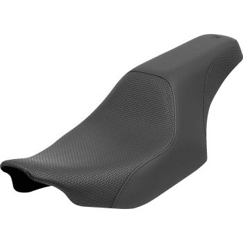 SADDLEMEN Profiler™ seat with basketweave design for FLT/FLH 2023-2024 motorcycles, featuring a comfortable riding position.