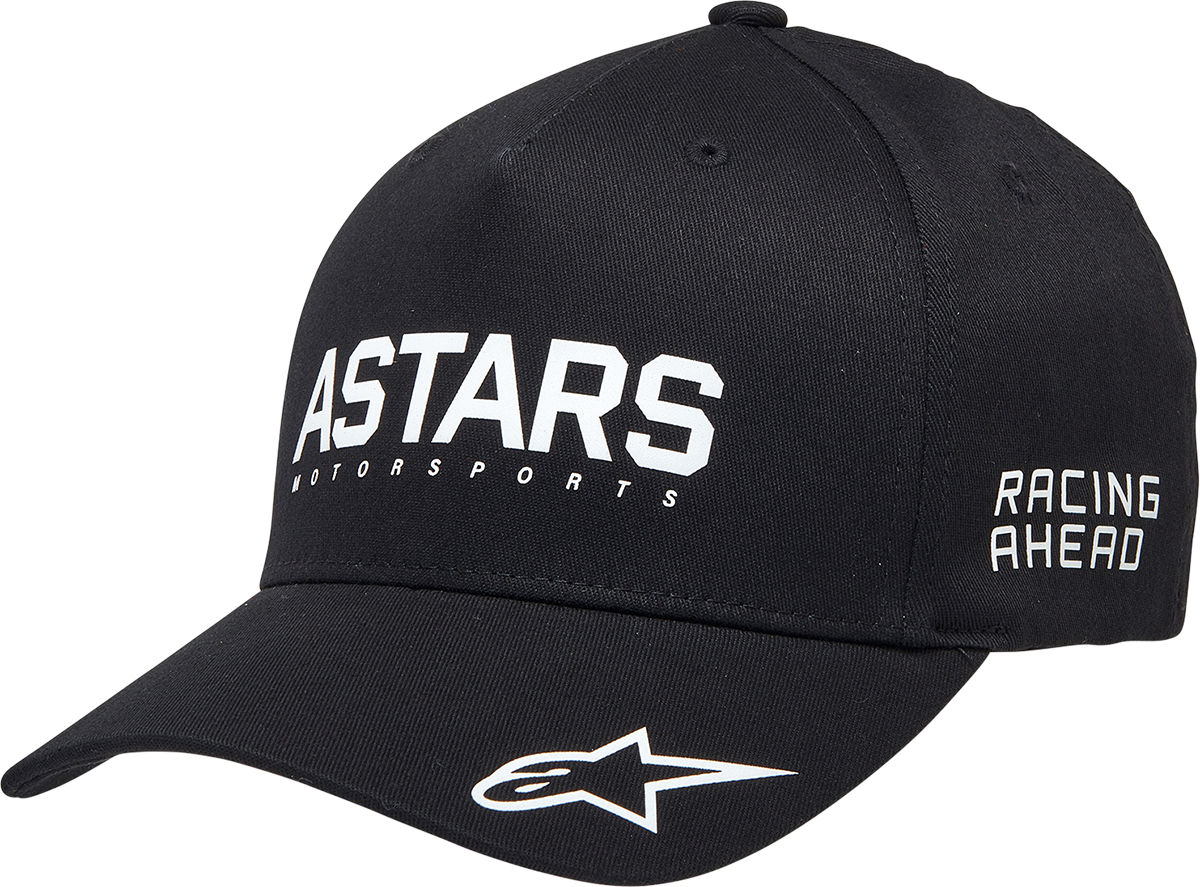 Black Alpinestars Placer Hat in large/xl size, featuring a classic design and branded logo on the front.
