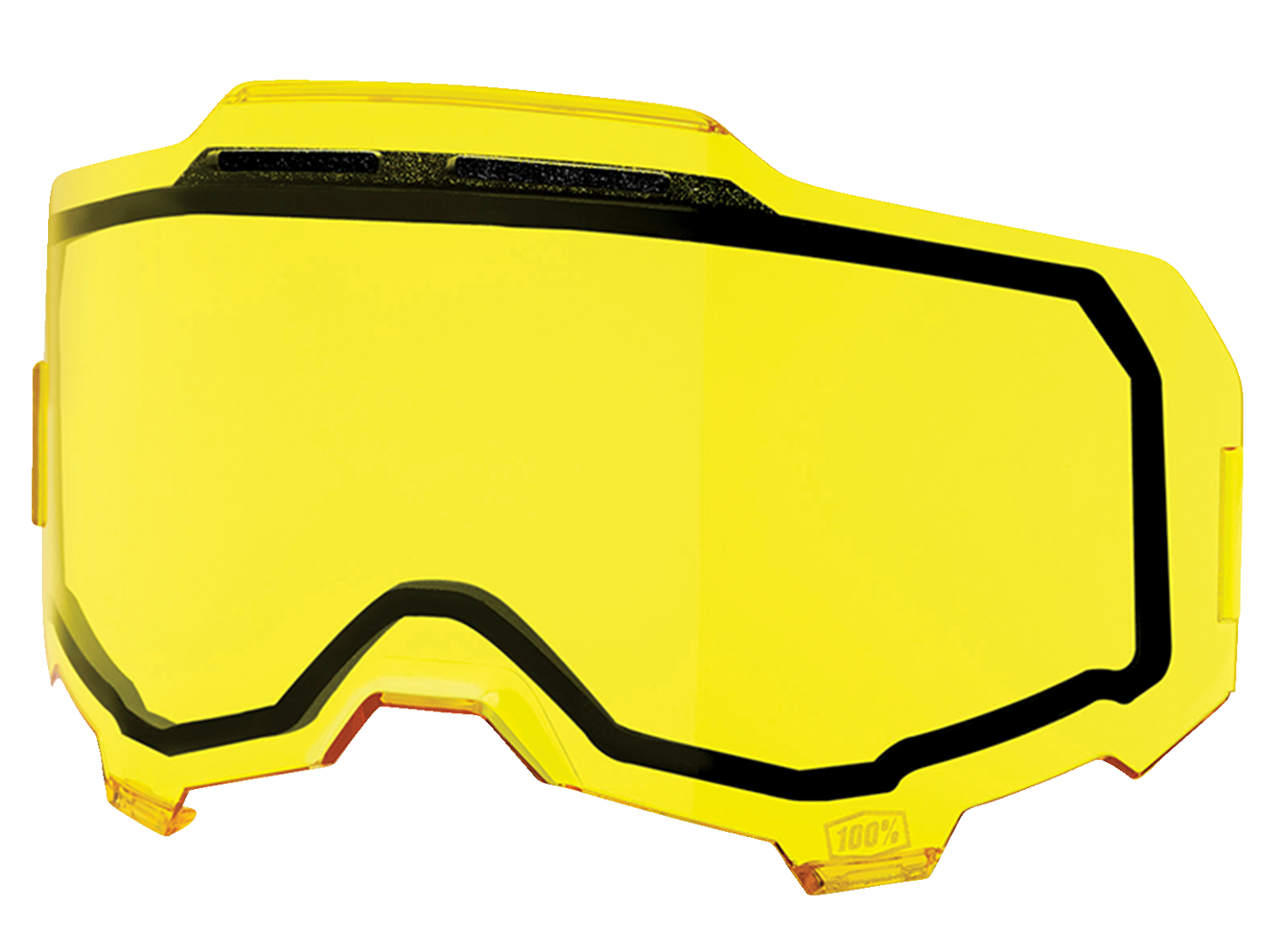 Bill's Exhausts 100% Armega yellow lens 59052-00003, close-up view showing vibrant yellow tint and lens details.