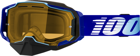 100% Armega Snow Goggles - Royal - Yellow 50007-00004 - Howling Moto